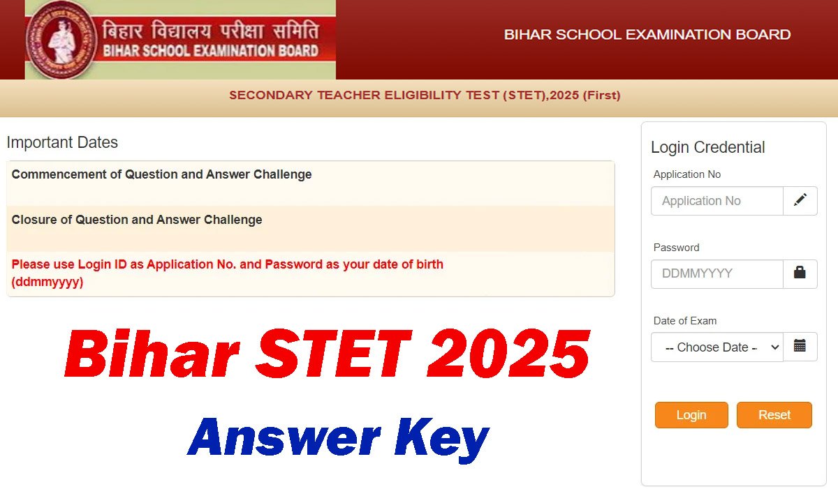 Bihar STET Answer Key 2025