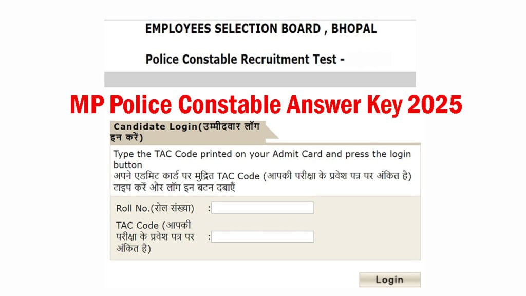 MP Police Constable Answer Key 2025