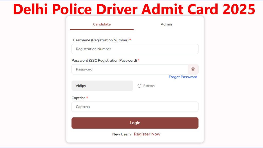 Delhi Police Driver Admit Card 2025